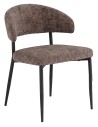 IRIS Brun Éteint (tissu Juto 24) / pieds noirs - CHAISE TAPISSÉE MODERNE POUR SALON/SALLE À MANGER LOFT