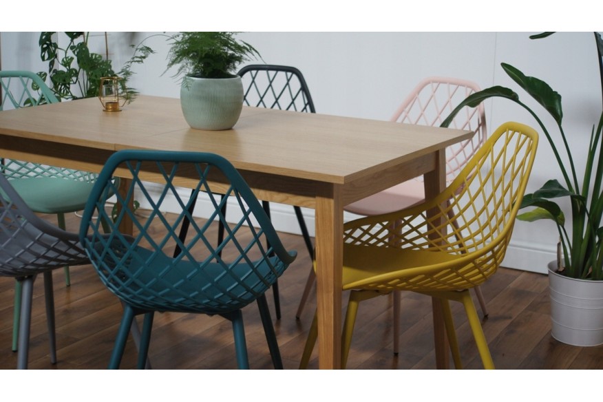 LUGO Turquoise - CHAISE AJOURÉE MODERNE POUR CUISINE/JARDIN/JARDIN DE CAFÉ